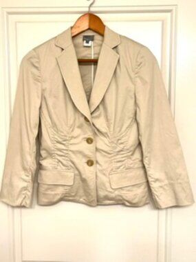 Adec ( Phillippe Adec ) Women Cotton Blended Beige Blazer. Size 2/36